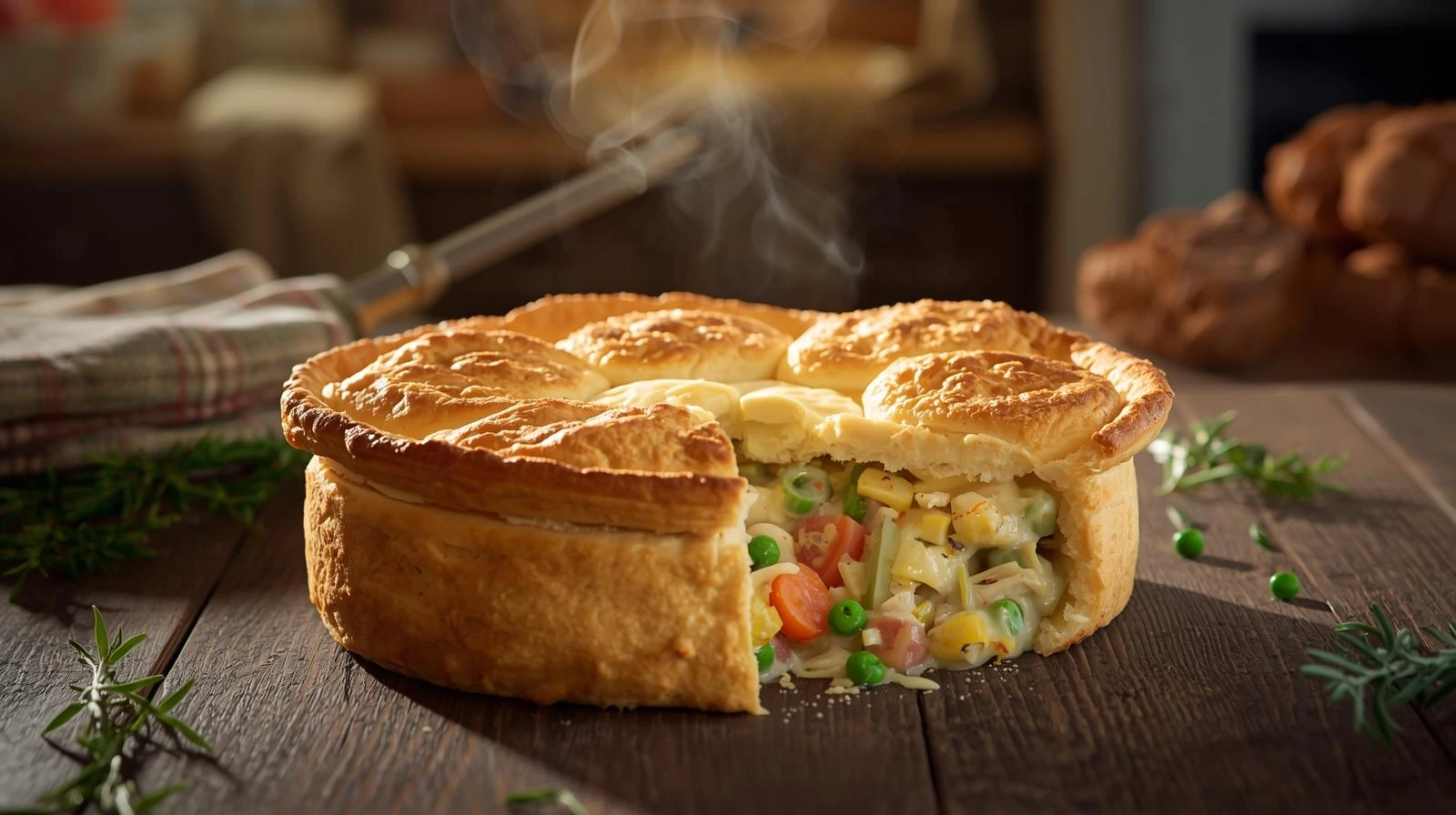 Chicken Pot Pie with Biscuits